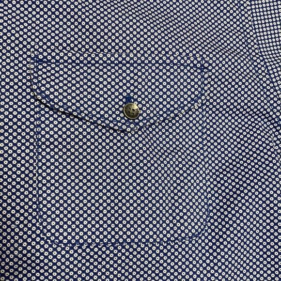 PD&C Blue Printed Slim Fit S/S  Button Down - Picture 3 of 8